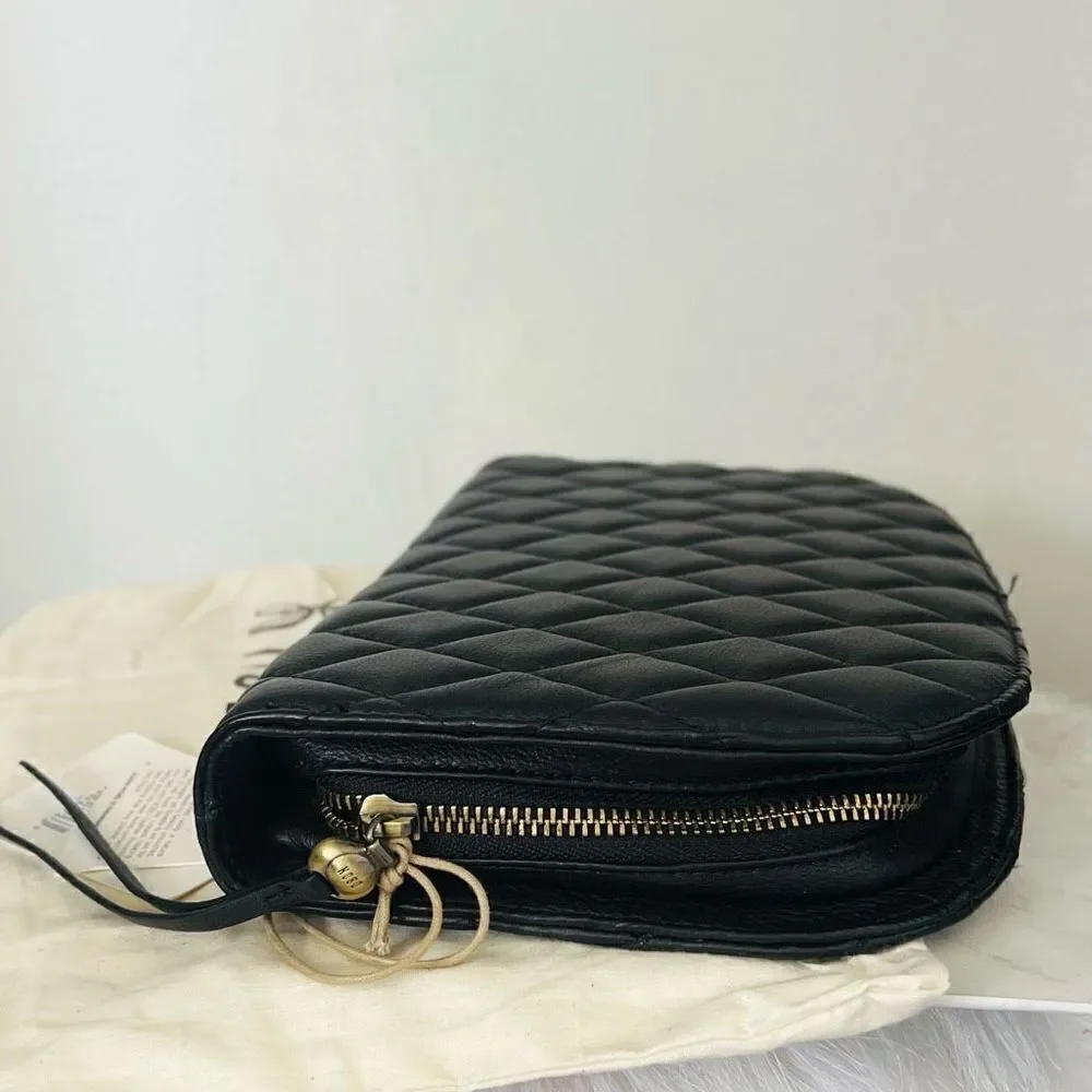 HOBO‎ Cole Quilted Leather Clutch Bag, Classic Chic Party Bag, Black, NWT